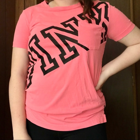 PINK Victoria's Secret Tops - PINK Victoria's Secret Logo Campus Tee
